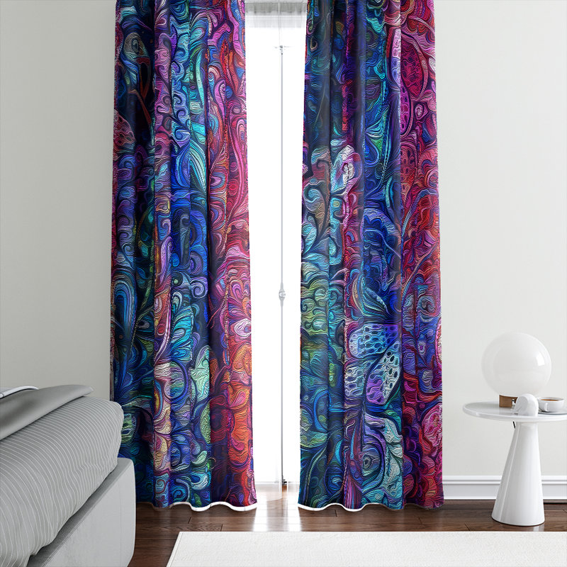 Folk N Funky Paisley Blue Boho Window Curtains 2 Panels Wayfair